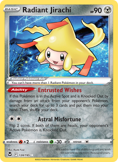 Radiant Jirachi Radiant Rare (120/195) Silver Tempest