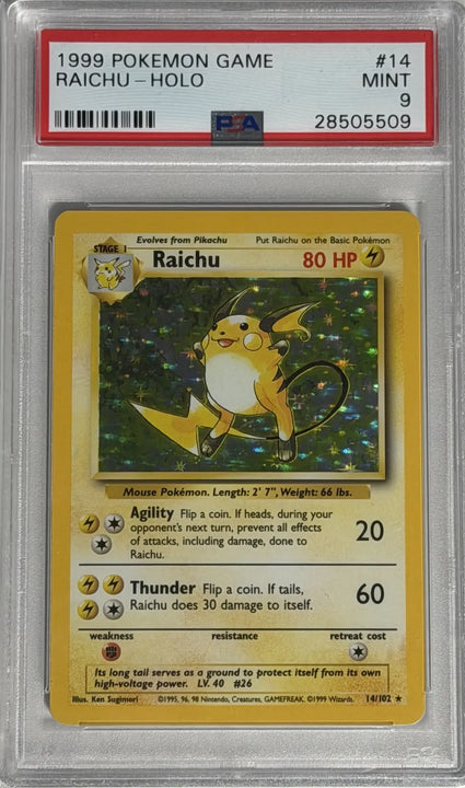 Raichu Rare Holo PSA 9 (14/102) base1