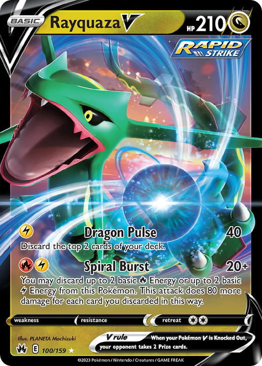 Rayquaza V Holo Rare V (100/159) Crown Zenith