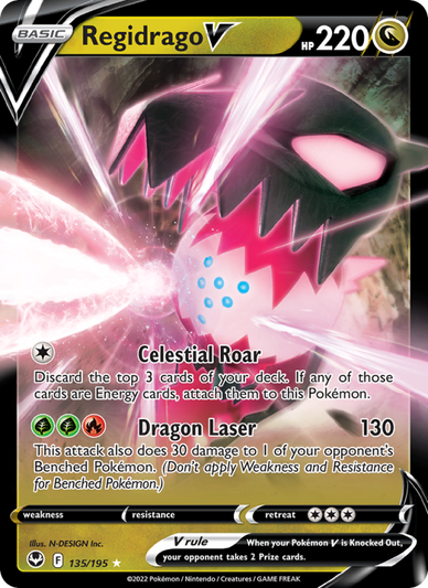Regidrago V Holo Rare V (135/195) Silver Tempest
