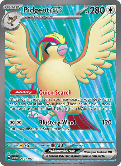 Pidgeot ex Ultra Rare (217/197) Obsidian Flames