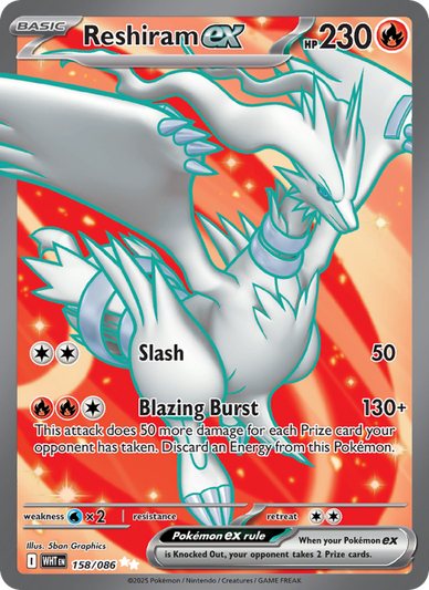 Reshiram ex Ultra Rare (158/86) White Flare