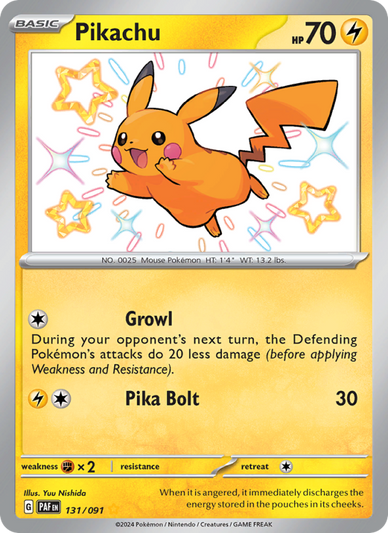 Pikachu Shiny rare (131/91) Paldean Fates
