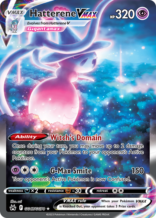 Hatterene VMAX Rare Holo VMAX (GG47/GG70) Crown Zenith Galarian Gallery