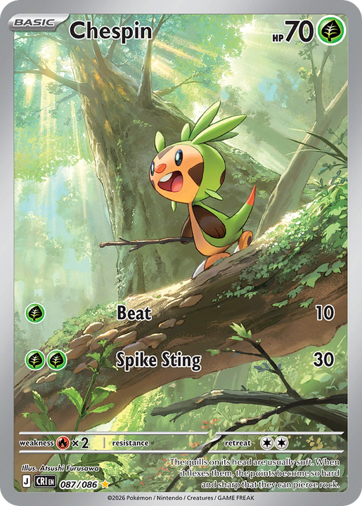 Chespin Illustration Rare (087/086) Chaos Rising