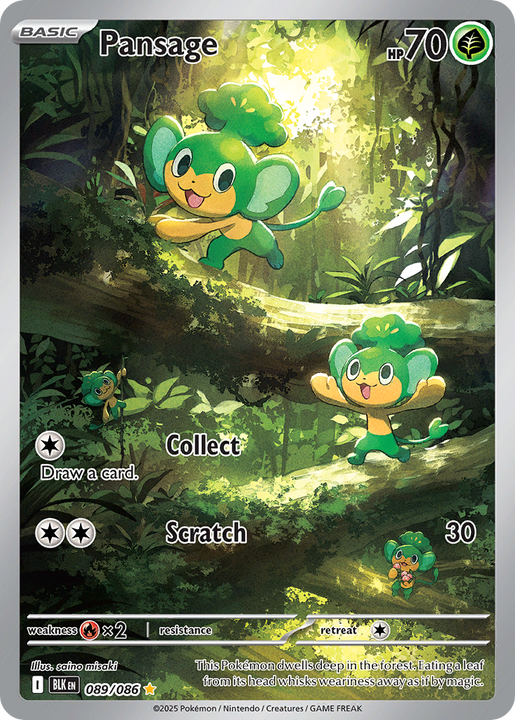 Pansage Illustration Rare (089/086) Black Bolt