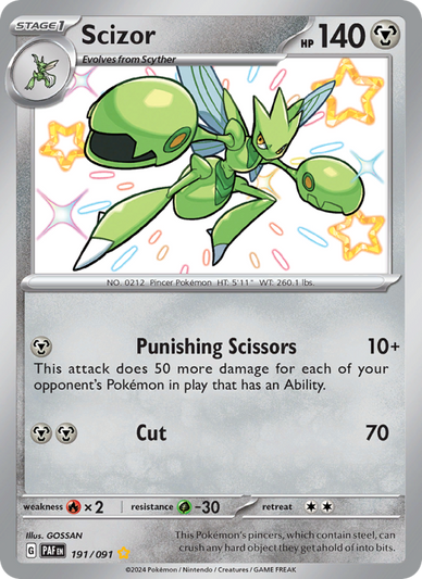 Scizor Shiny rare (191/91) Paldean Fates