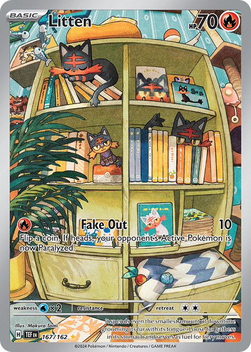 Litten Illustration Rare (167/162) Temporal Forces