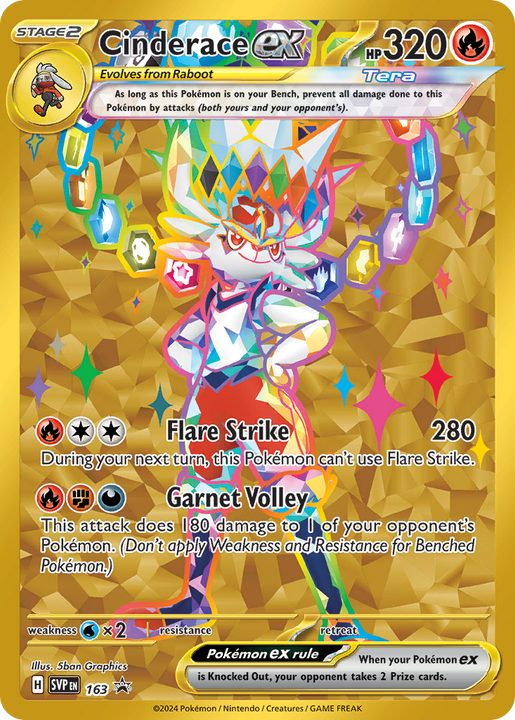 Cinderace ex Promo (163) Scarlet & Violet Black Star Promos