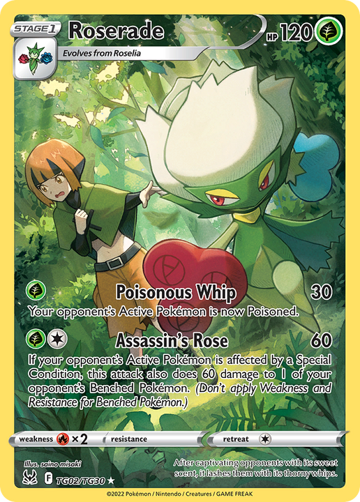 Roserade Trainer Gallery Rare Holo (TG02/TG30) Lost Origin Trainer Gallery