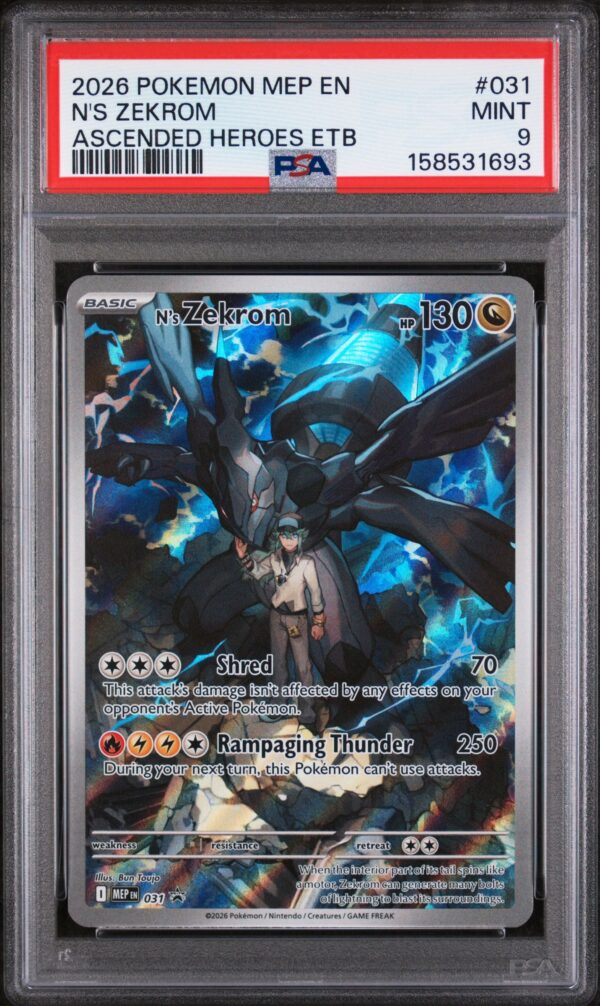 PSA 9 - 2026 POKEMON MEP EN-ME BLACK STAR PROMO #031 N'S ZEKROM ASCENDED HEROES ETB