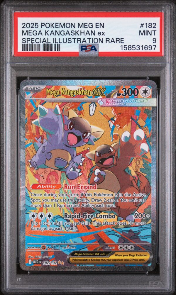 PSA 9 - 2025 POKEMON MEG EN-MEGA EVOLUTION #182 MEGA KANGASKHAN ex SPECIAL ILLUSTRATION RARE