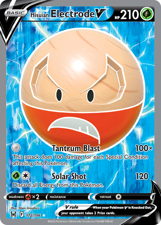 Hisuian Electrode V Rare Ultra (172/196) Lost Origin