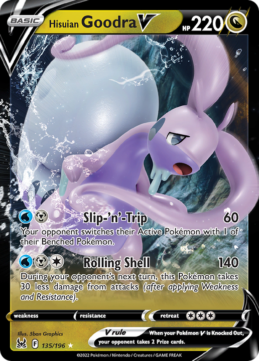 Hisuian Goodra V Rare Holo V (135/196) Lost Origin