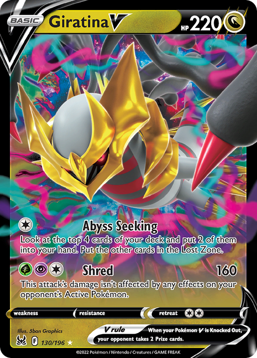 Giratina V Rare Holo V (130/196) Lost Origin
