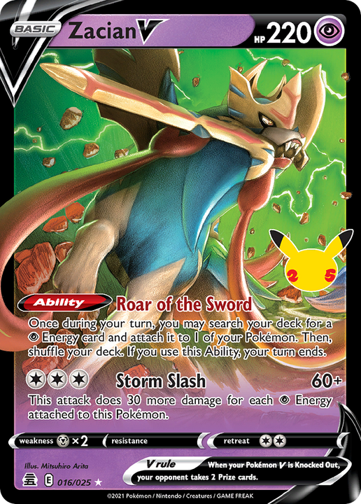 Zacian V Rare Holo V (16) Celebrations