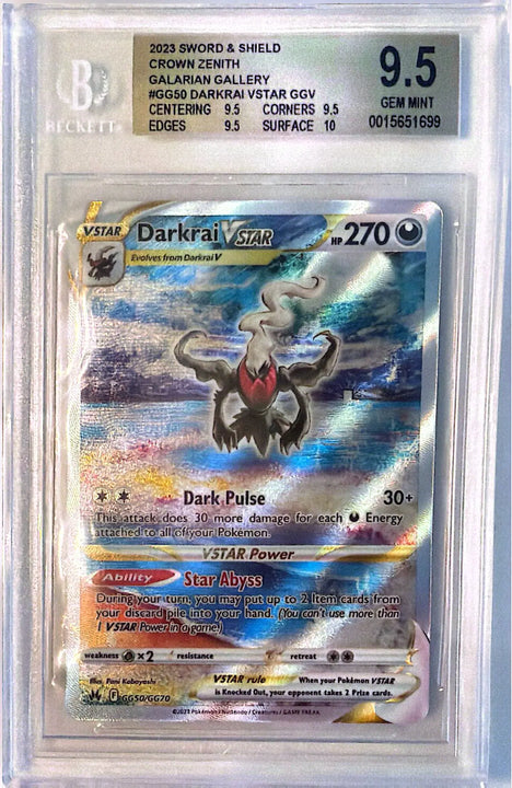 Darkrai VSTAR Rare Holo VSTAR (GG50/GG70) Crown Zenith Galarian Gallery BGS9.5