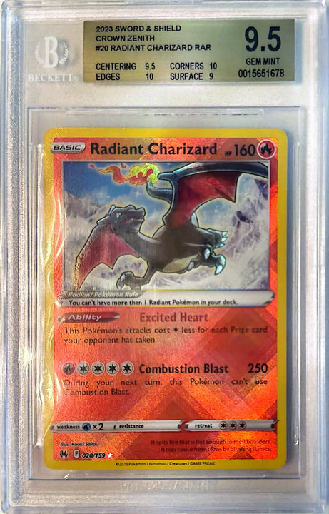 Radiant Charizard Radiant Rare (020/159) Crown Zenith BGS9.5