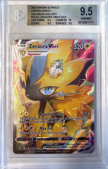 Zeraora VMAX Rare Holo VMAX (GG42/GG70) Crown Zenith Galarian Gallery BGS9.5