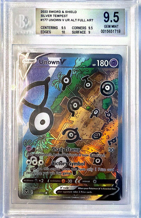 Unown V Rare Ultra (177/195) Silver Tempest BGS9.5