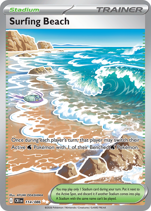 Surfing Beach Ultra Rare (114/086) Chaos Rising