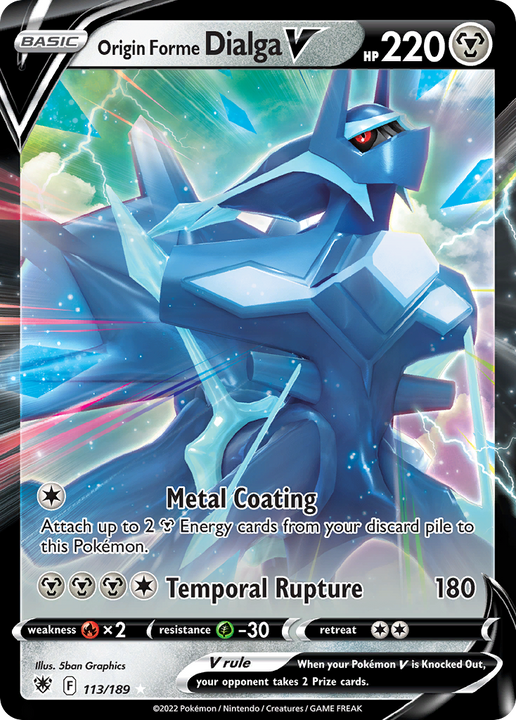 Origin Forme Dialga V Rare Holo V (113/189) Astral Radiance
