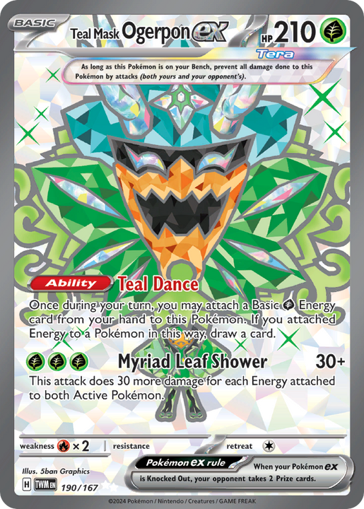 Teal Mask Ogerpon ex Ultra Rare (190/167) Twilight Masquerade