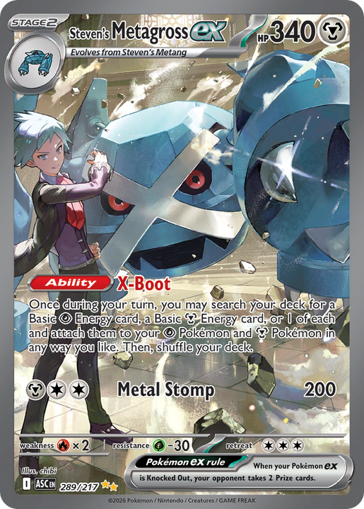Steven's Metagross ex Special Illustration Rare (289/217) Ascended Heroes