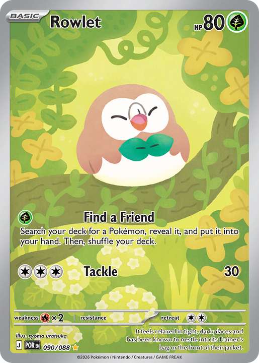 Rowlet Illustration Rare (090/088) Perfect Order