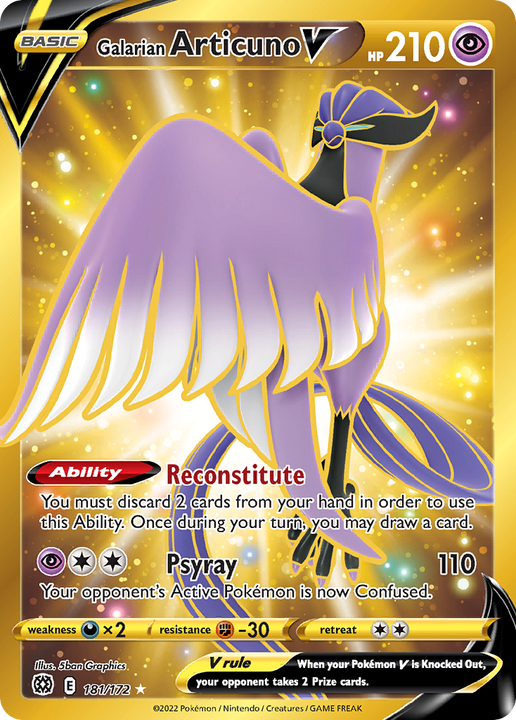 Galarian Articuno V Rare Secret (181/172) Brilliant Stars