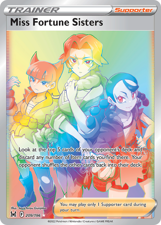 Miss Fortune Sisters Rare Rainbow (209/196) Lost Origin