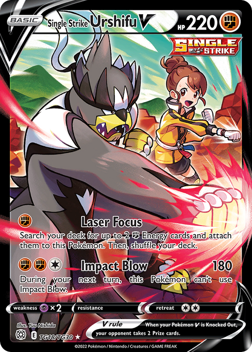 Single Strike Urshifu V Rare Holo V (TG18/TG30) Brilliant Stars Trainer Gallery
