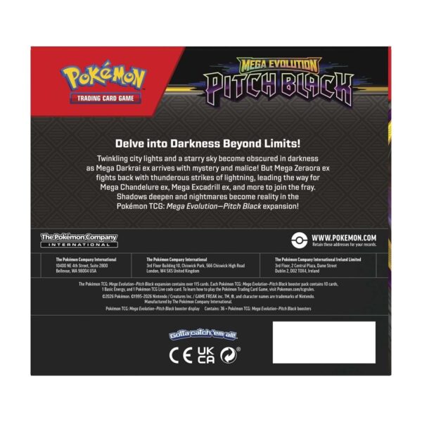 Pokémon TCG: Mega Evolution-Pitch Black Booster Display Box (36 Packs)