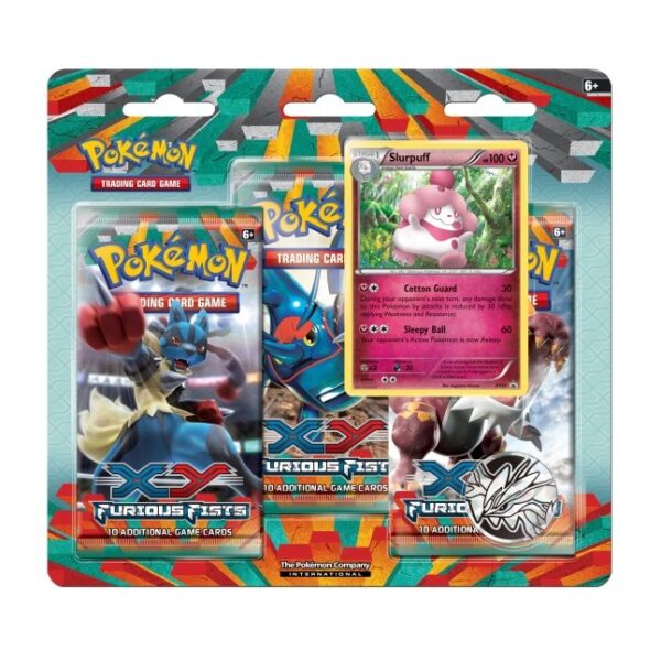 Pokémon TCG: XY-Furious Fists 3 Booster Packs, Coin & Slurpuff Promo Card