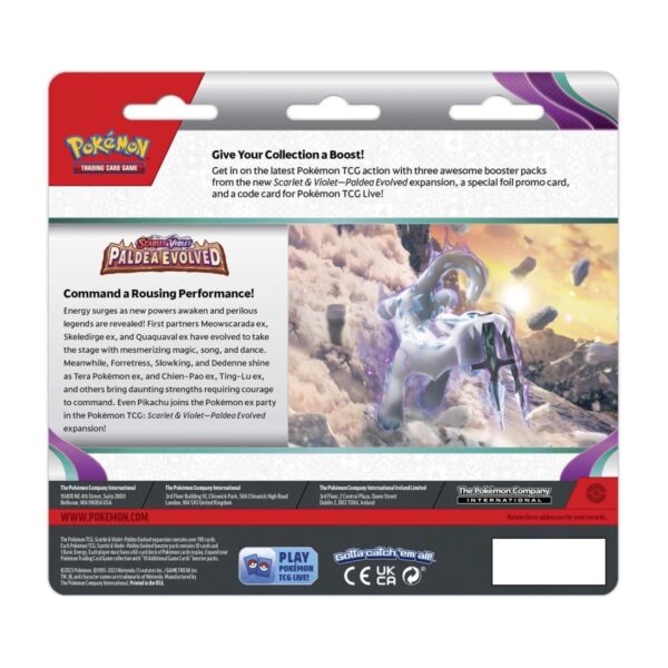 Pokémon TCG: Scarlet & Violet-Paldea Evolved 3 Booster Packs & Tinkatink Promo Card