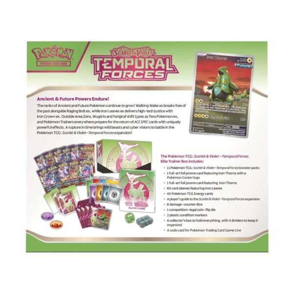 P9504_188-85658_11.jpg Pokémon TCG: Scarlet & Violet-Temporal Forces Pokémon Center Elite Trainer Box (Iron Leaves)