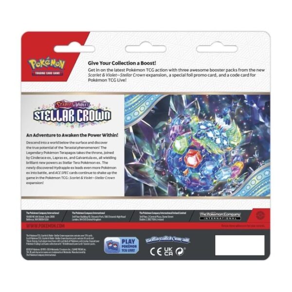Pokémon TCG: Scarlet & Violet-Stellar Crown 3 Booster Packs & Tinkaton Promo Card